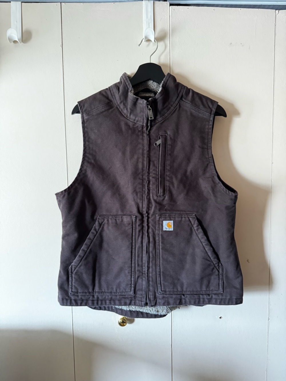 Carhartt Dark Brown Sherpa-Lined Work Vest